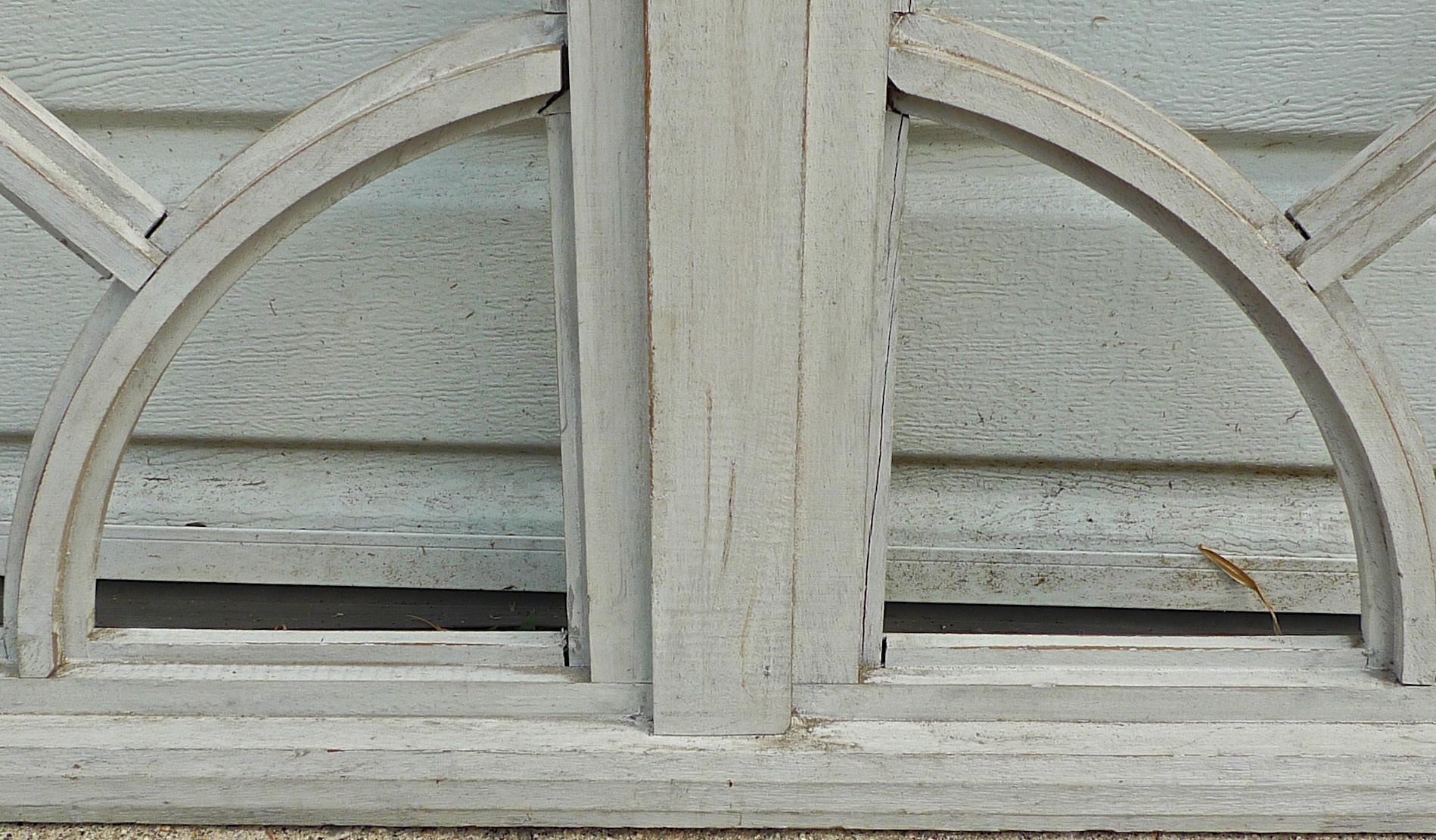 Hand-Crafted French 19th Century Hand Painted Half Crescent Window Arch or Mirror Frame
