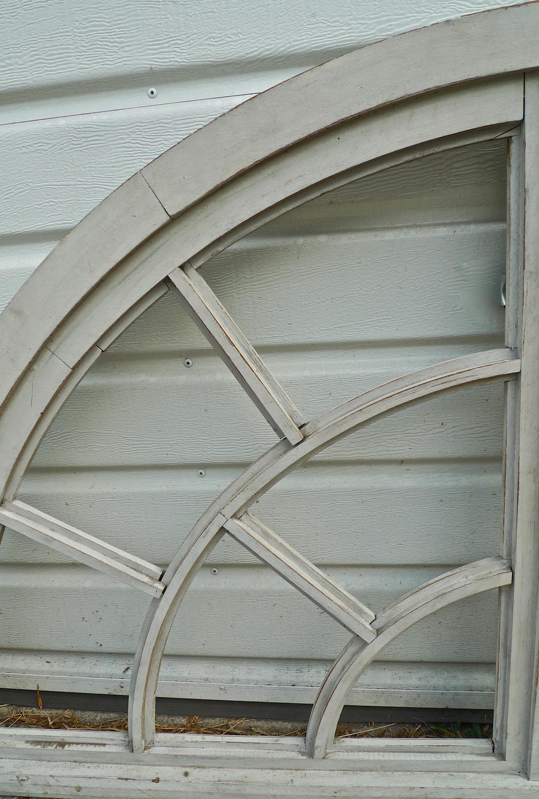 French 19th Century Hand Painted Half Crescent Window Arch or Mirror Frame 1