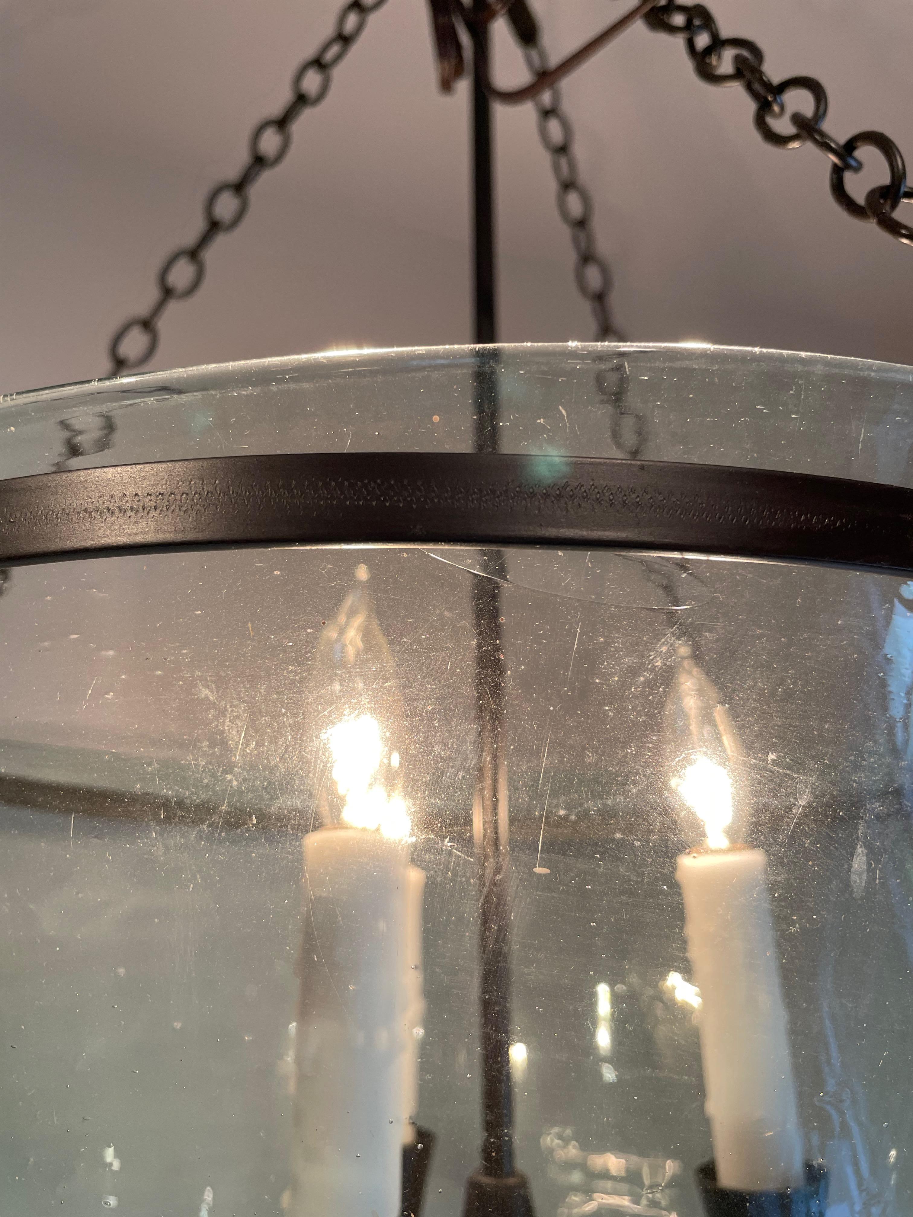 French 19th Century Handblown Glass Bell Cloche Hanging Light 6