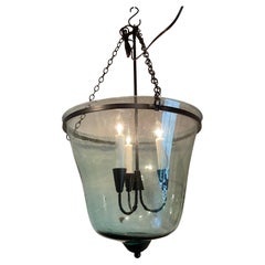 French 19th Century Handblown Glass Bell Cloche Hanging Light