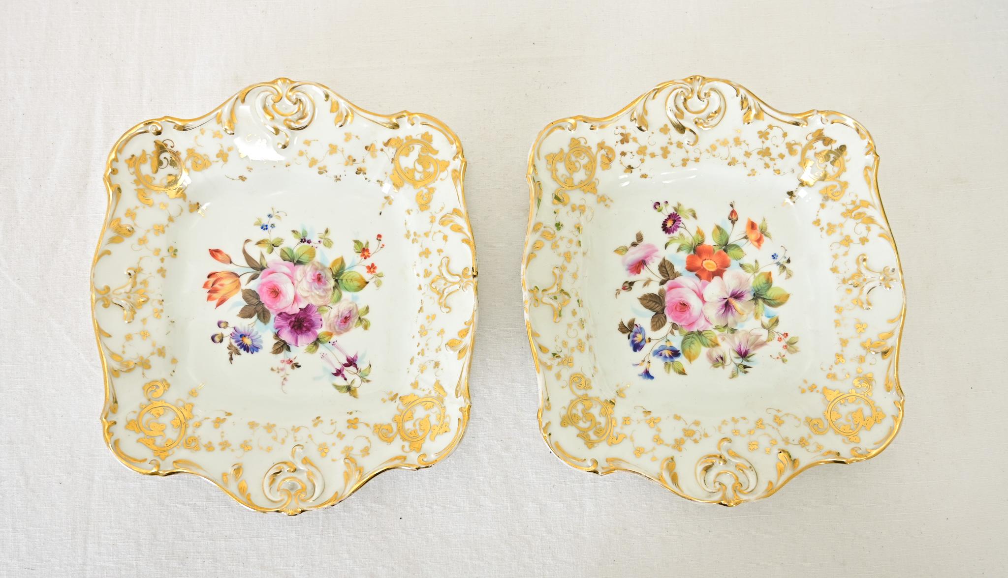 Other French 19th Century Handpainted Floral Porcelain Plates For Sale