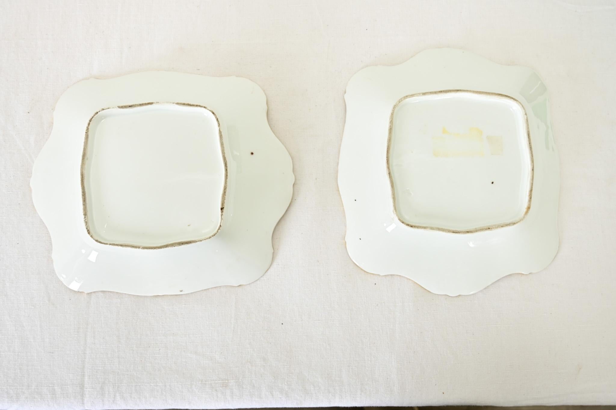 French 19th Century Handpainted Floral Porcelain Plates For Sale 1