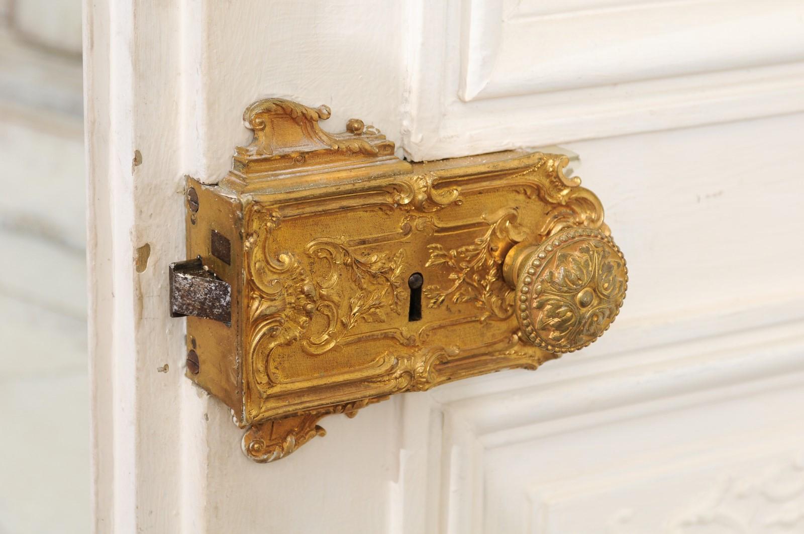 French 19th Century Haussmann Painted Doors with Carved Foliage Motifs 8
