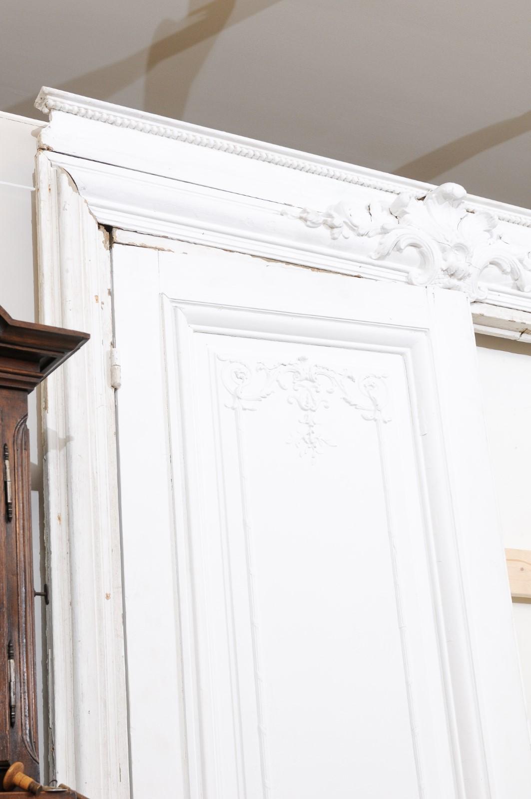 French 19th Century Haussmann Painted Doors with Carved Foliage Motifs 16