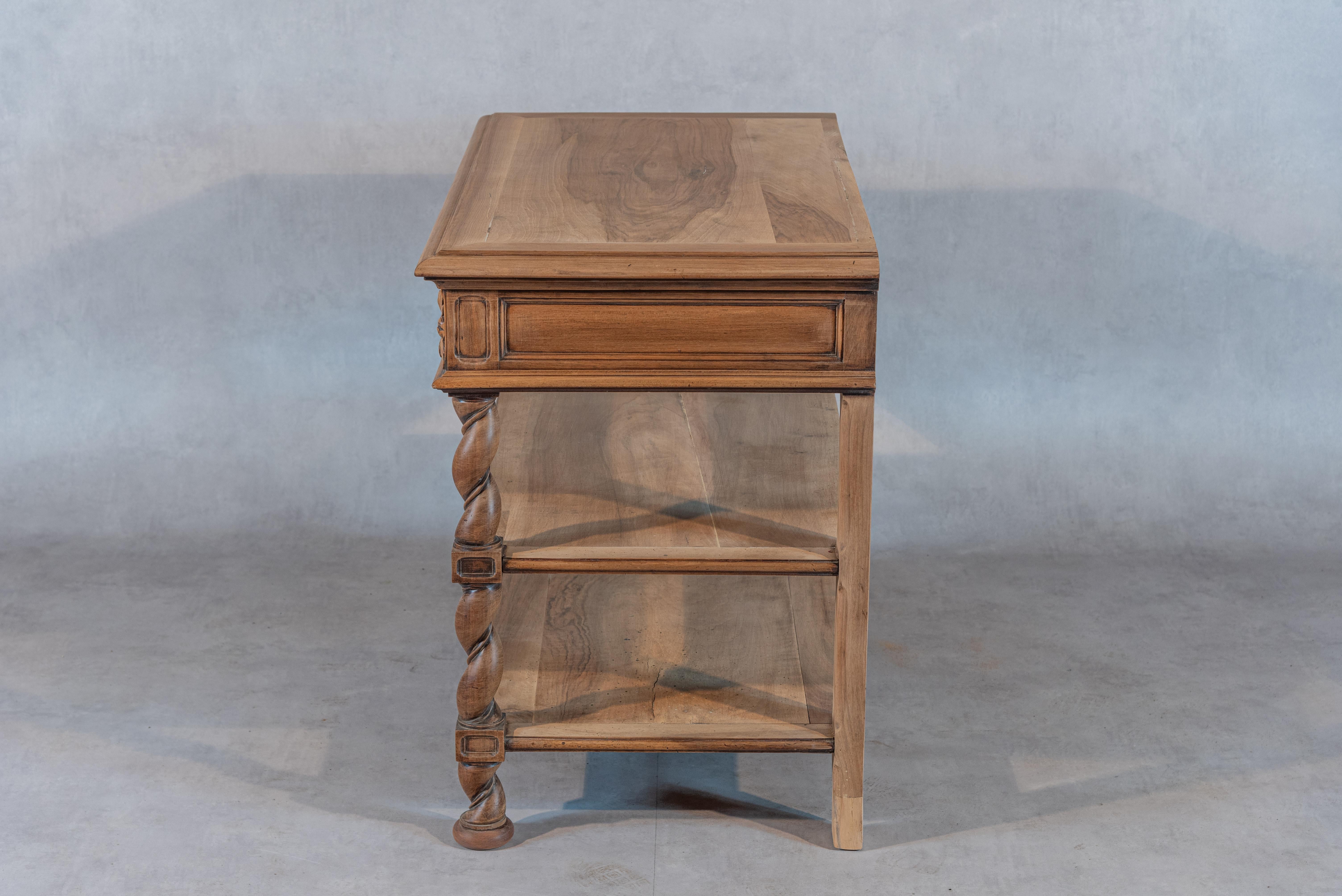 French 19th Century Henri II Style Bleached Desserte Console For Sale 1
