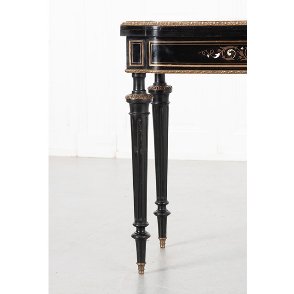 Louis XVI Table à jeux en marqueterie et ébène du 19ème siècle en vente