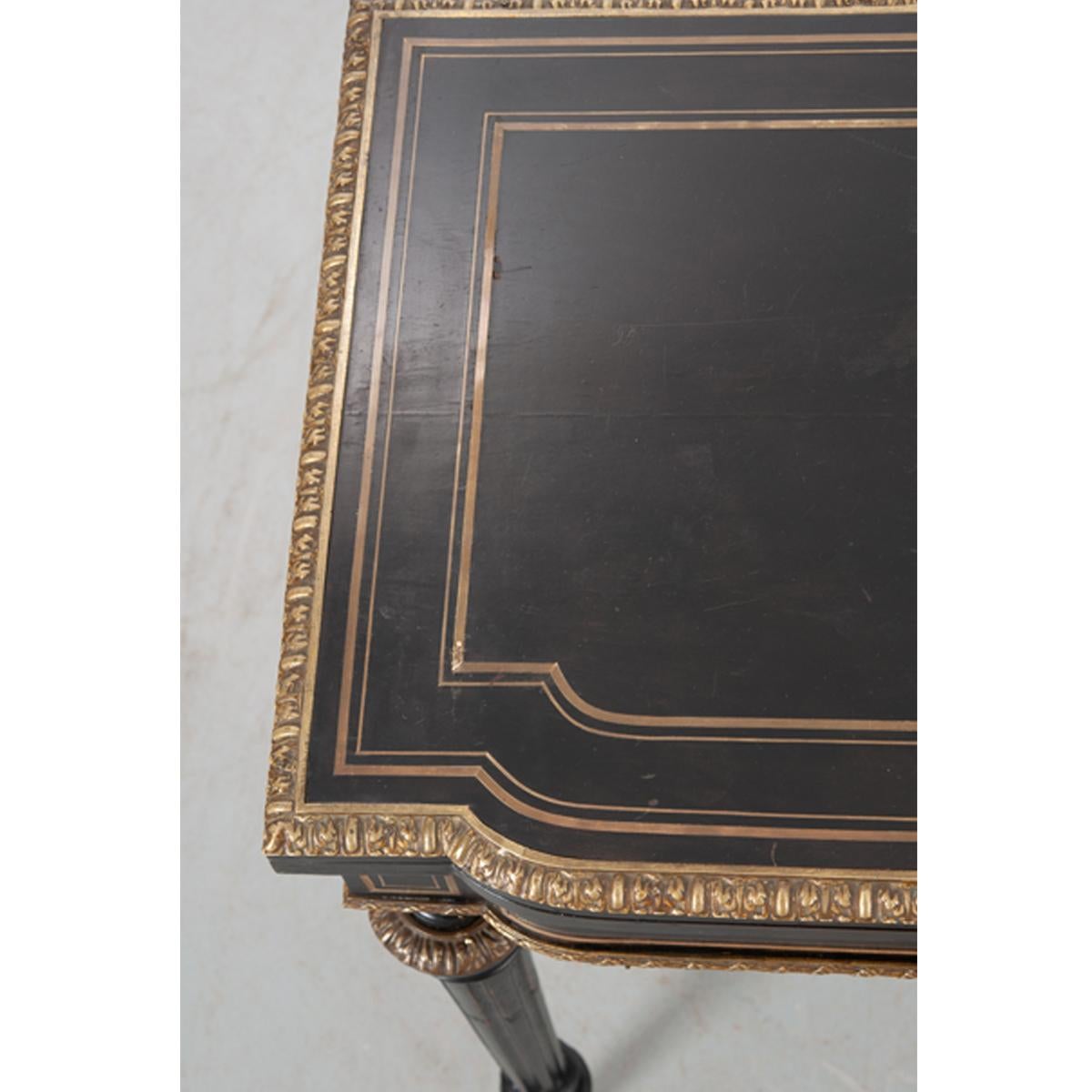 Table à jeux en marqueterie et ébène du 19ème siècle Bon état - En vente à Baton Rouge, LA