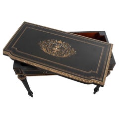 French 19th Century Inlay & Ebony Game Table