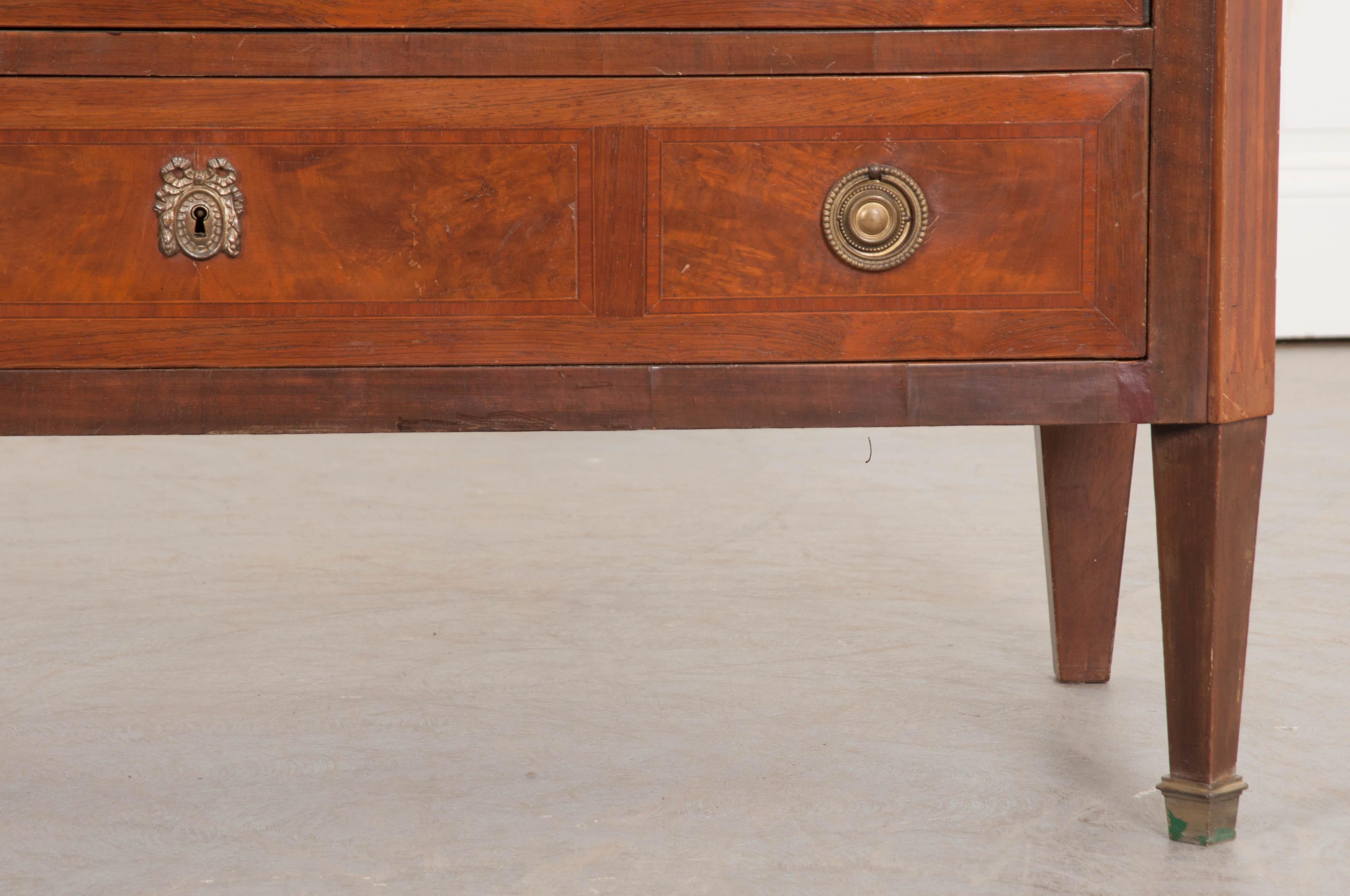 French 19th Century Inlay Mahogany Directoire-Style Commode In Good Condition In Baton Rouge, LA