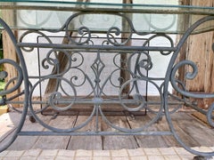 French 19th Century Iron and Glass Baker Shop Table