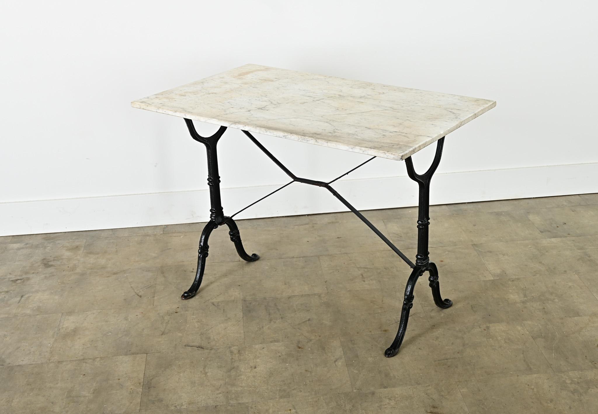 French 19th Century Iron and Marble Bistro Table (Eisen) im Angebot