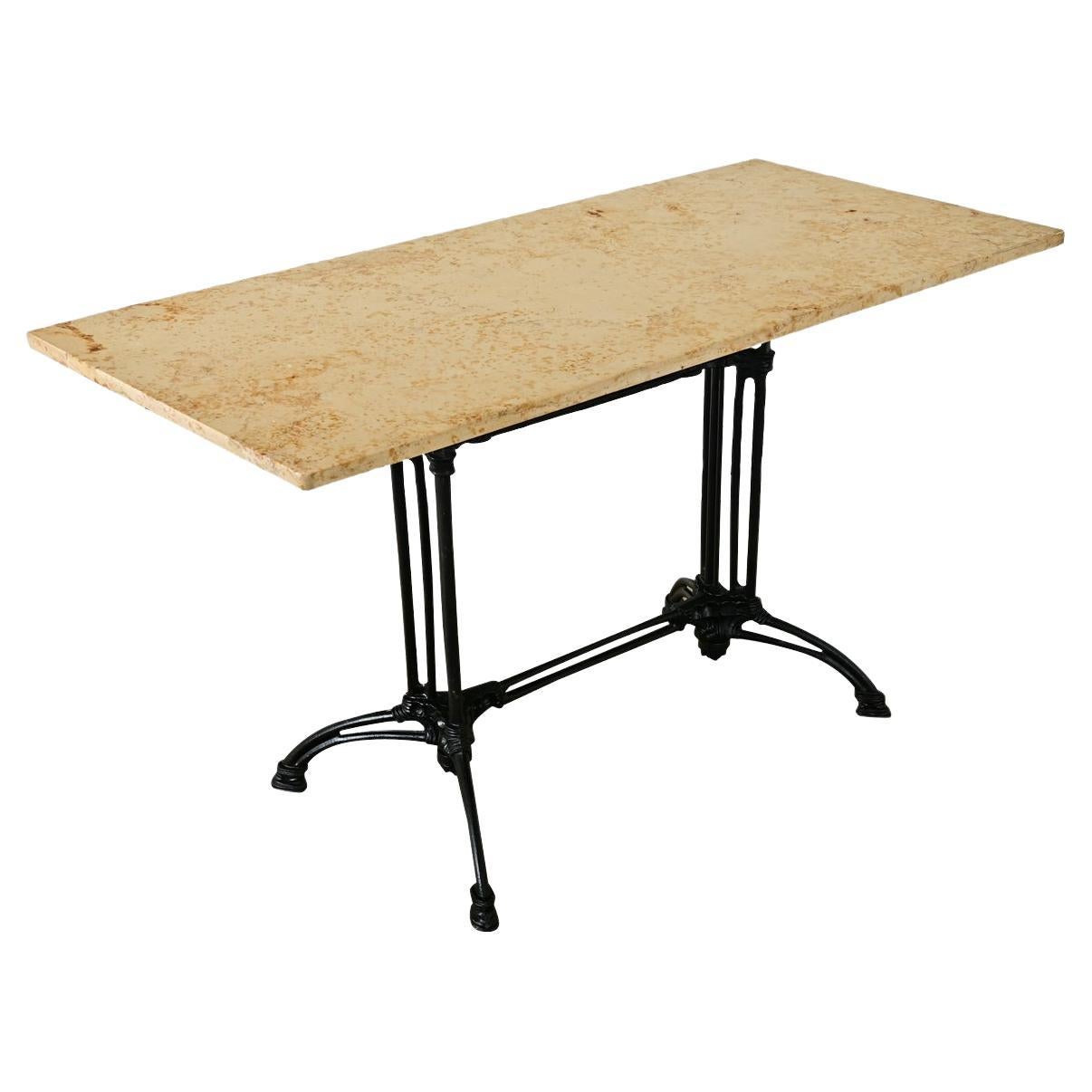 French 19th Century Iron and Marble Bistro Table