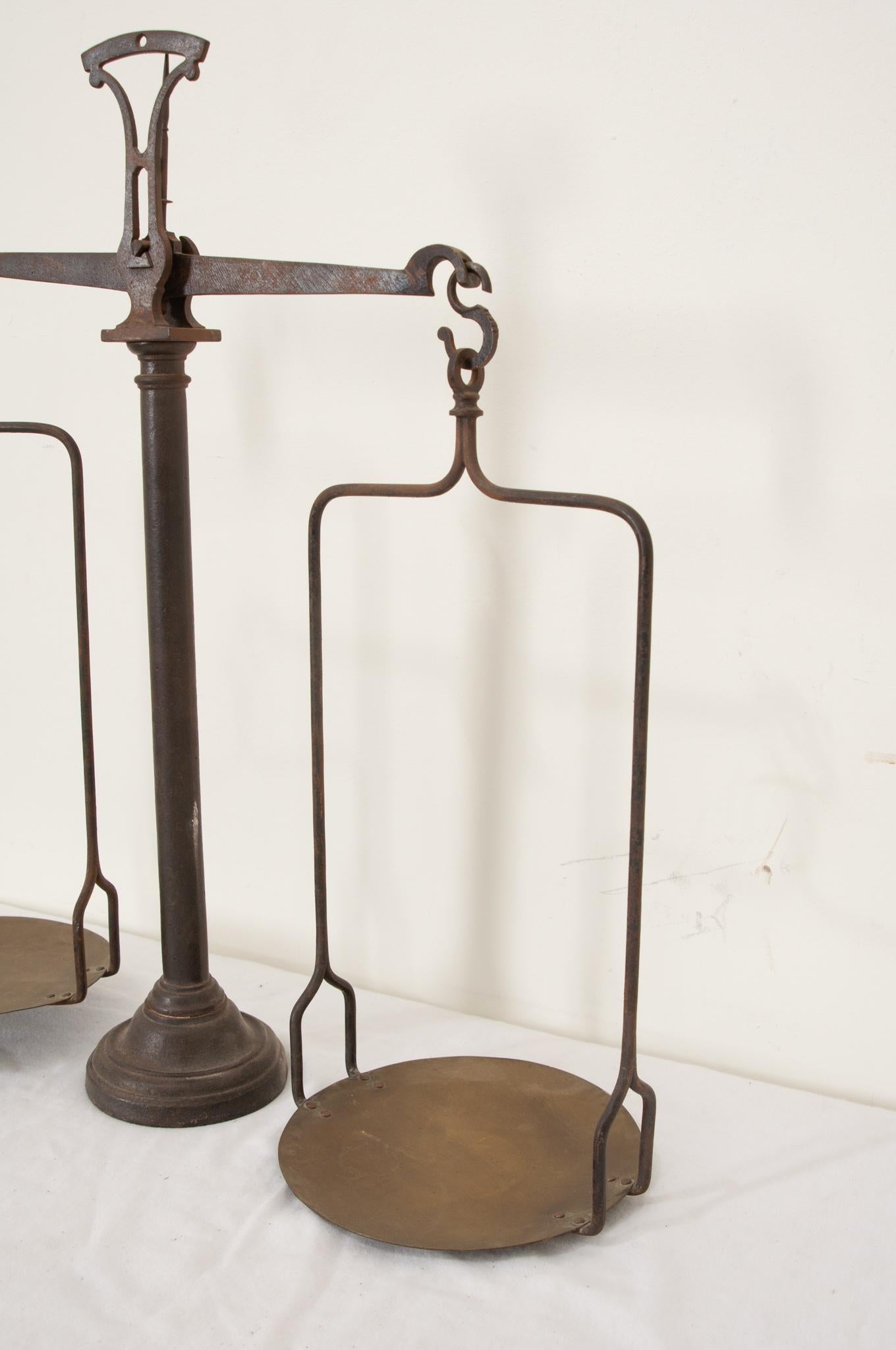 Other French 19th Century Iron & Brass Tabletop Scale For Sale