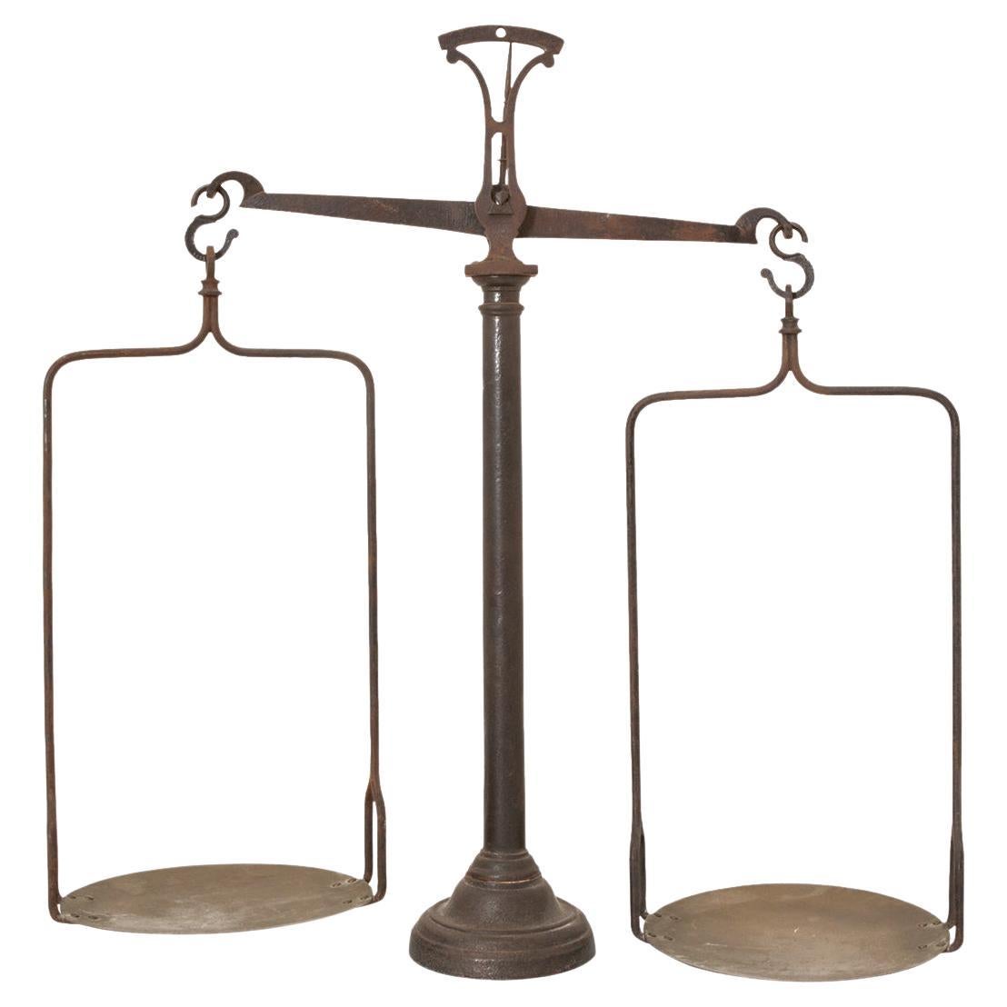 French 19th Century Iron & Brass Tabletop Scale For Sale