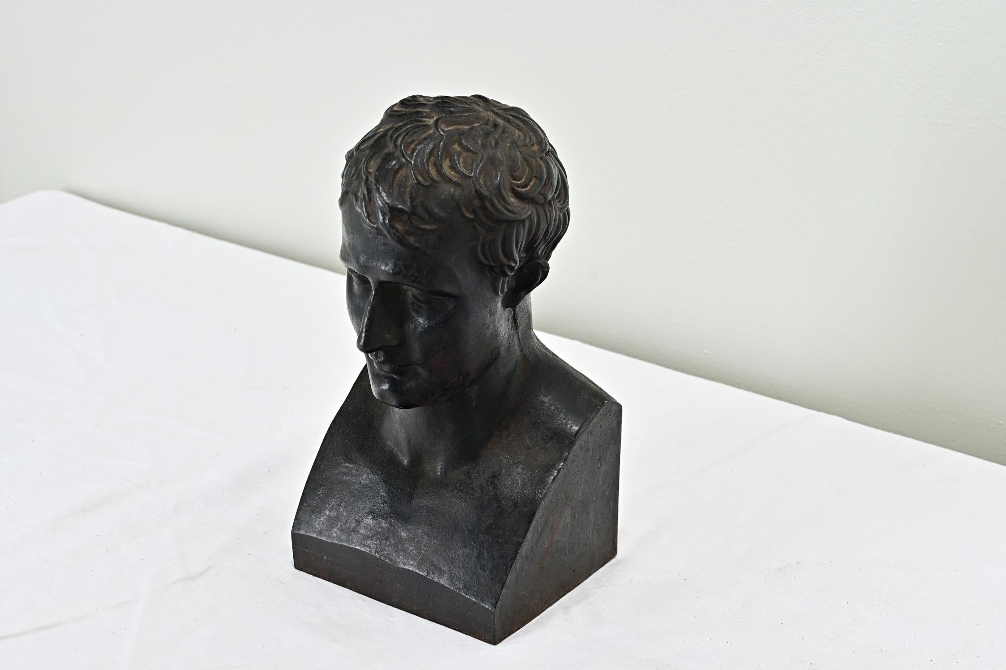 Other French 19th Century Iron Bust of a Man For Sale