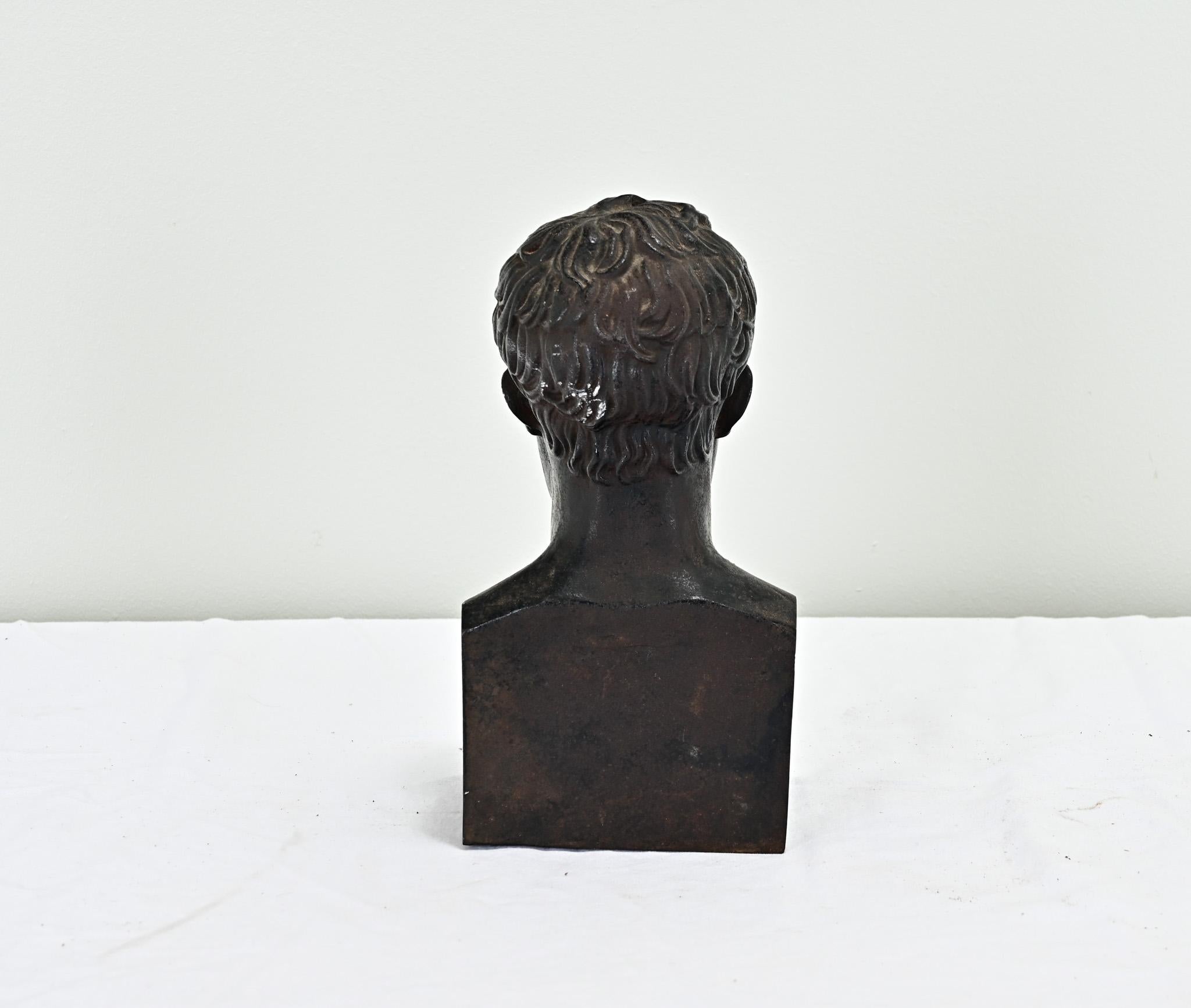 French 19th Century Iron Bust of a Man For Sale 1