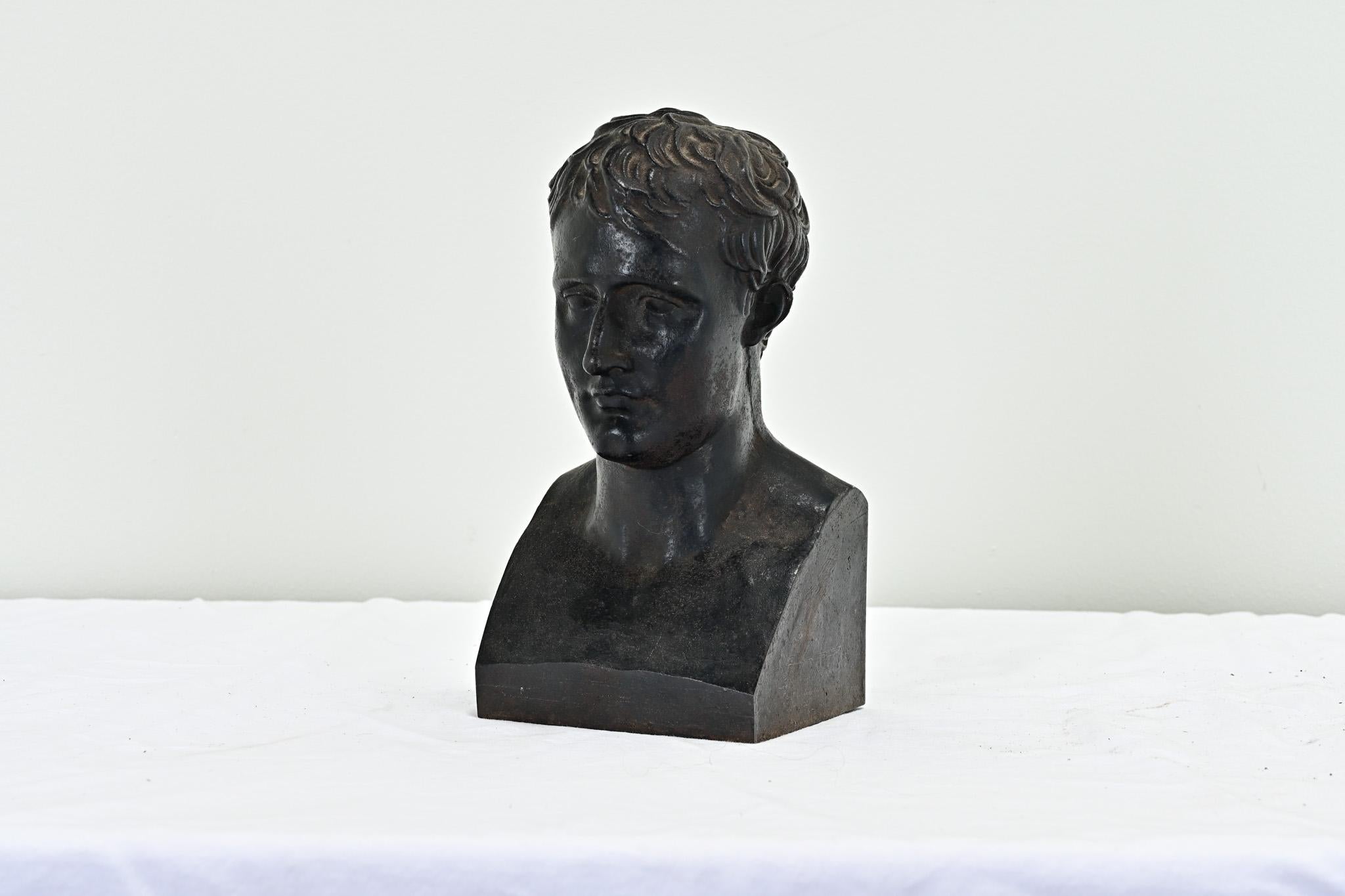 French 19th Century Iron Bust of a Man For Sale 2