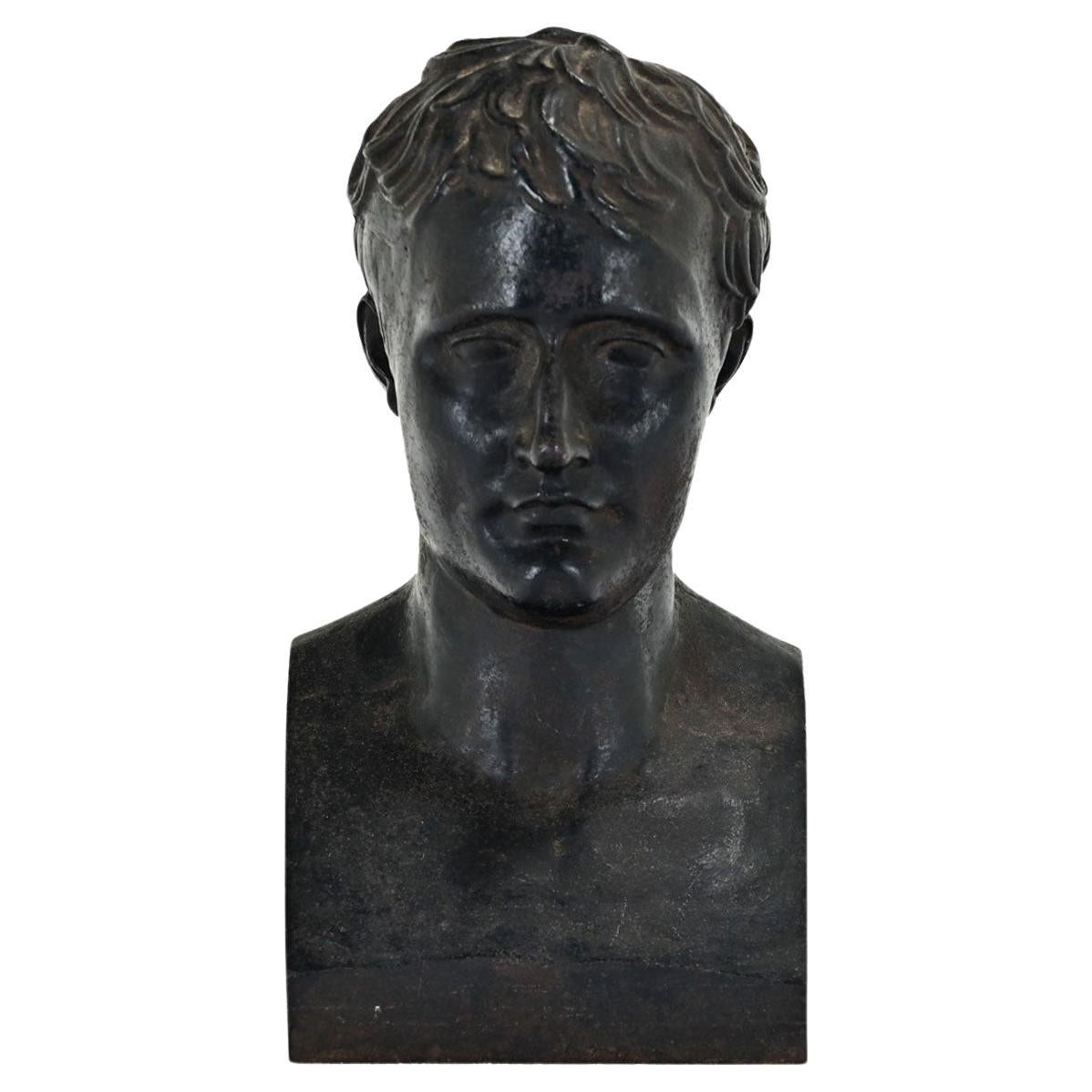 French 19th Century Iron Bust of a Man For Sale