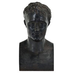 Antique French 19th Century Iron Bust of a Man
