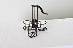 French 19th Century Iron Candle Stable with Cupholder