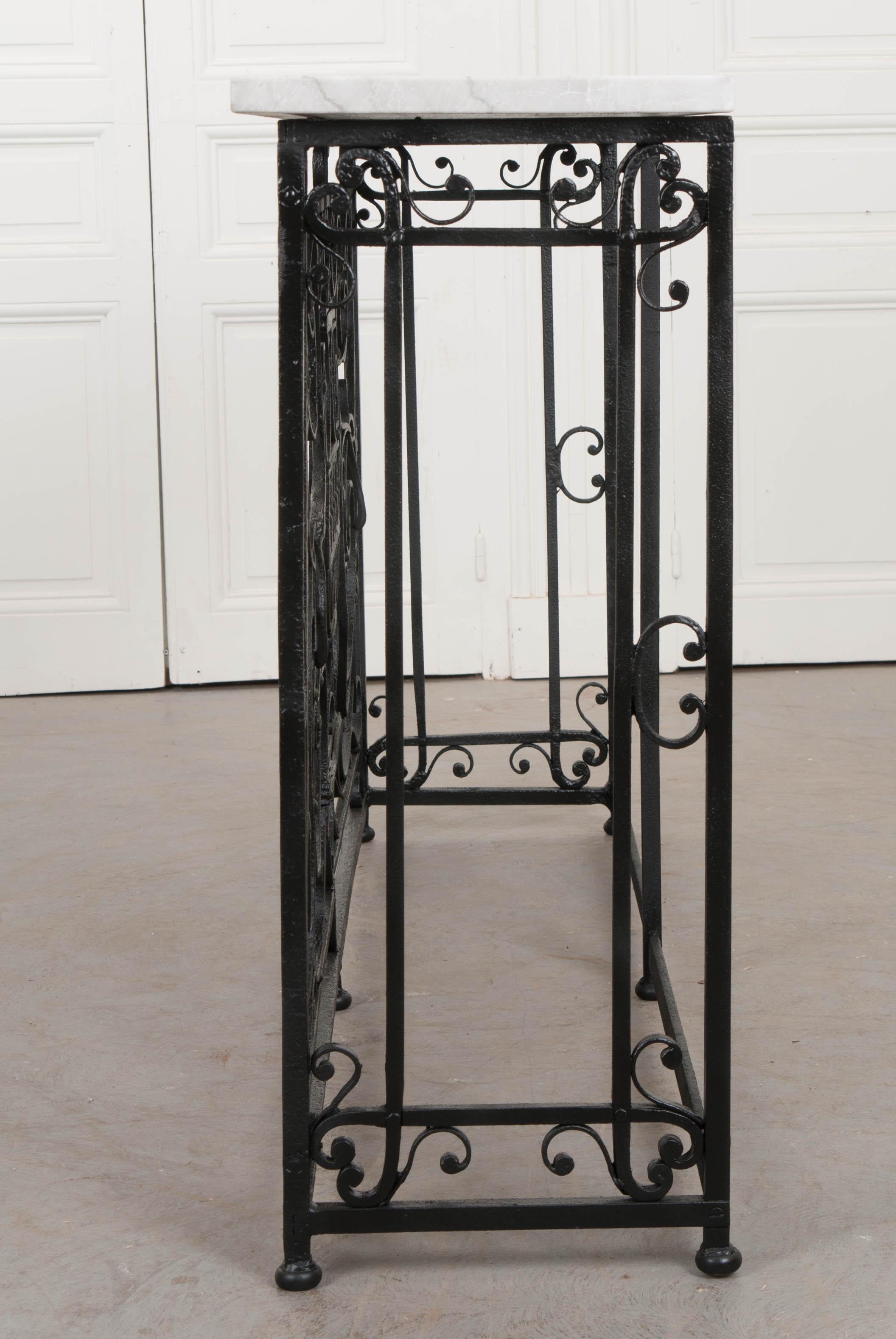 French 19th Century Iron Console Table 4