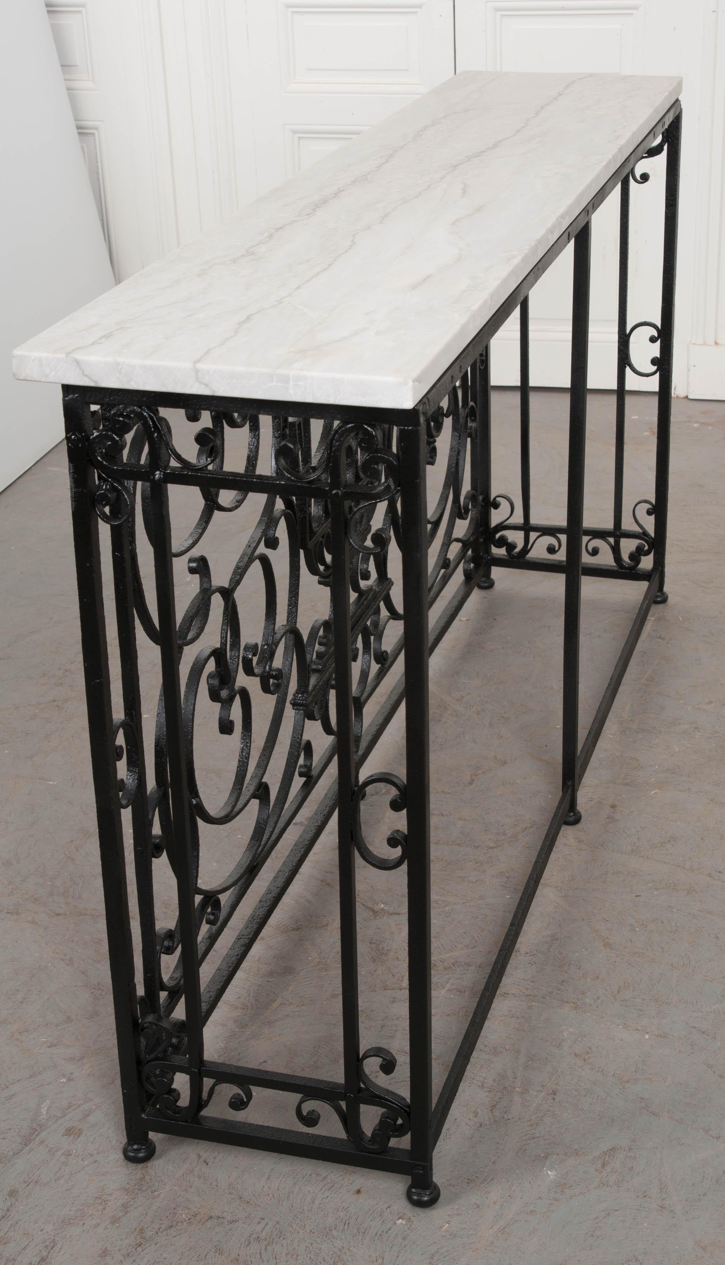 French 19th Century Iron Console Table 5