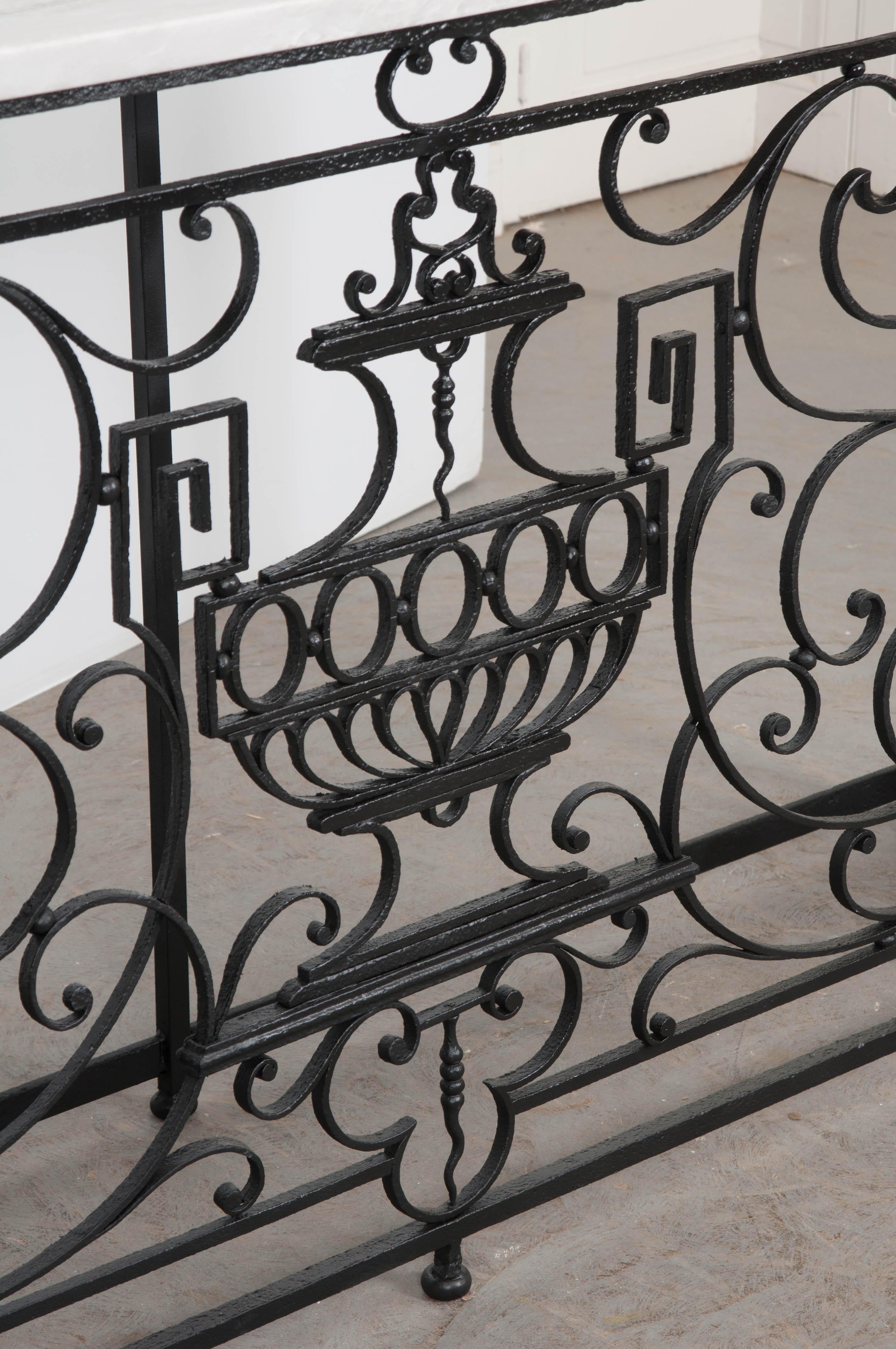 French 19th Century Iron Console Table 6