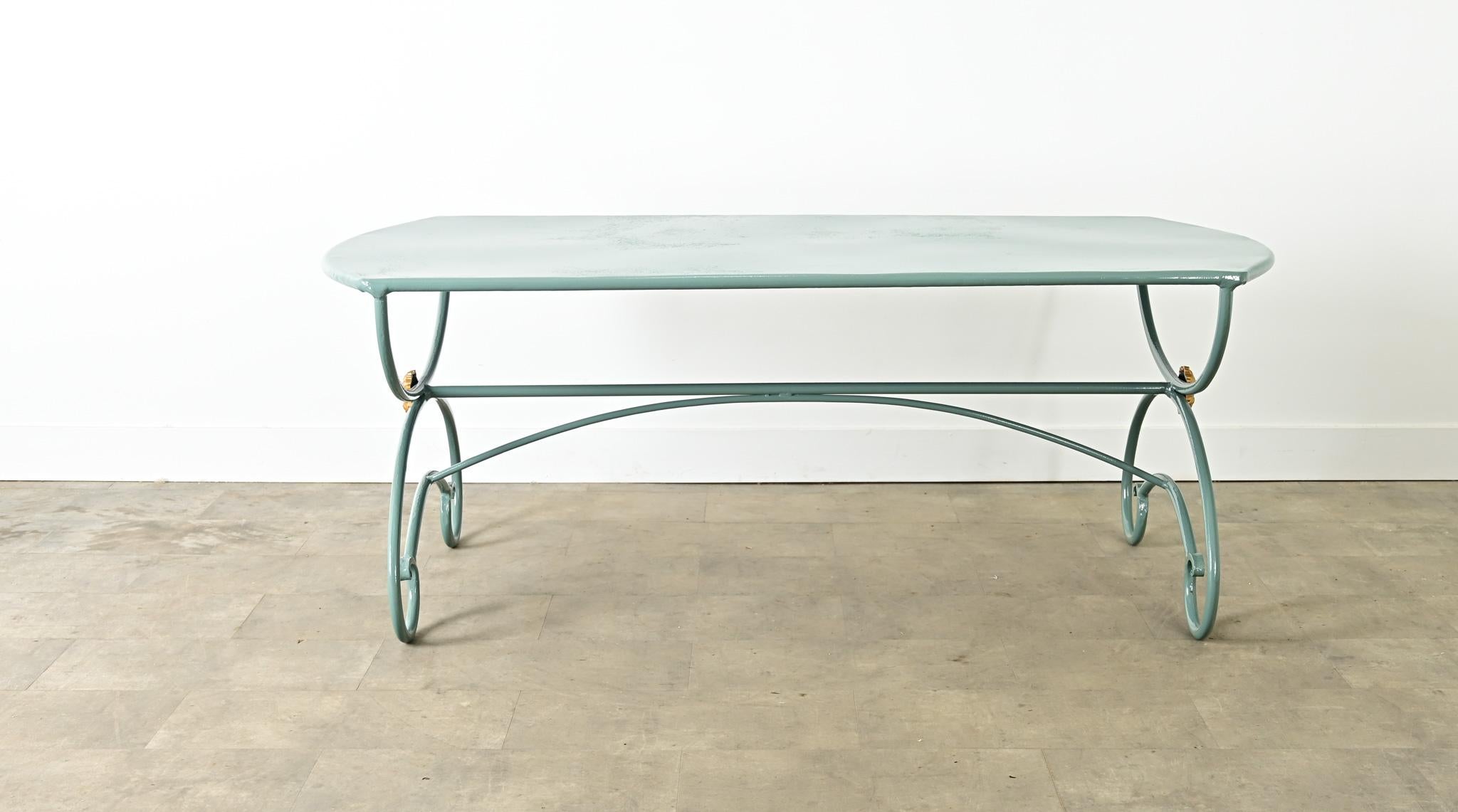 Provincial français French 19th Century Iron Dining Table in New Powdercoat en vente