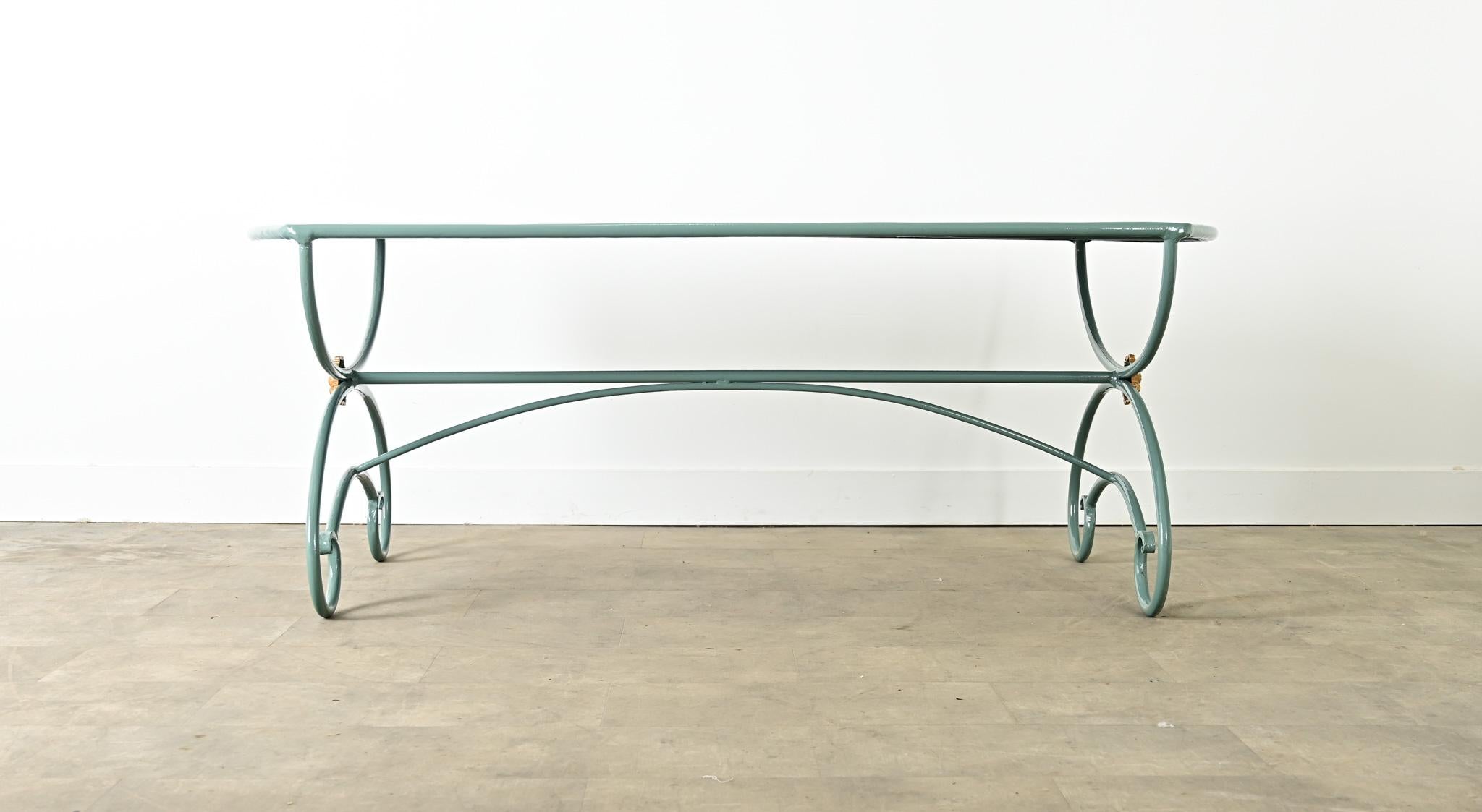 Français French 19th Century Iron Dining Table in New Powdercoat en vente