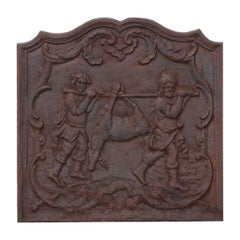 Antique French 19th Century Iron Fireback