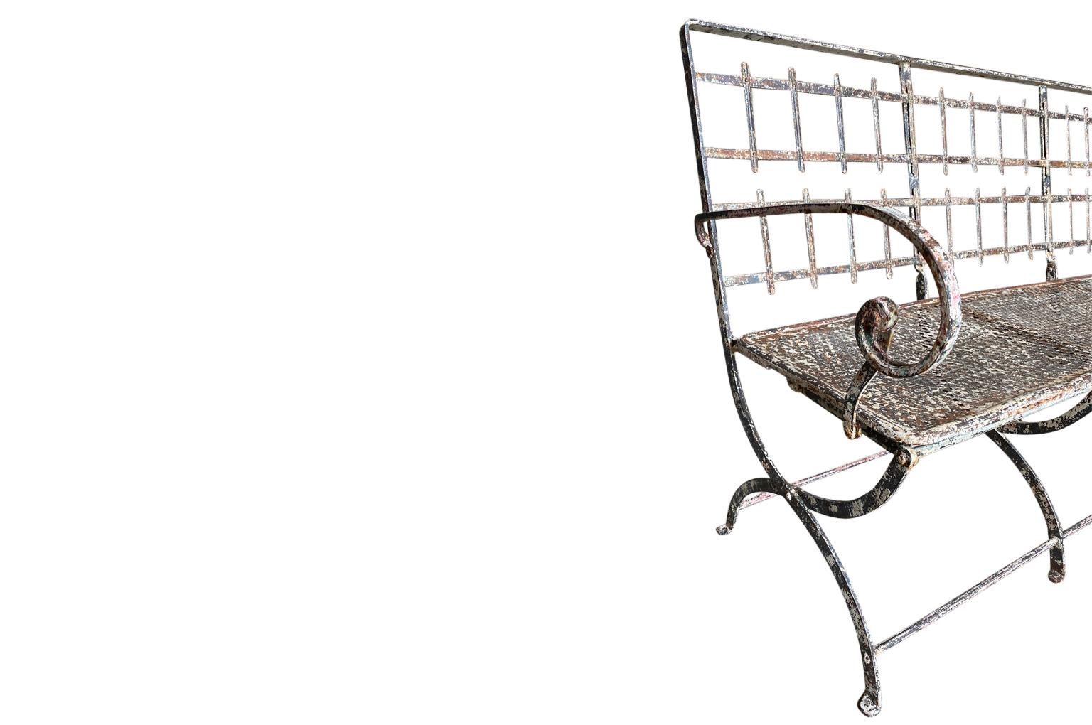 French, 19th Century, Iron Garden Bench For Sale 2