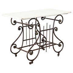 French 19th Century Iron & Marble Butchers Table