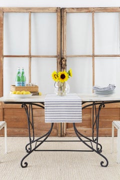 French 19th Century Iron Marble Top Pastry Bakers Table