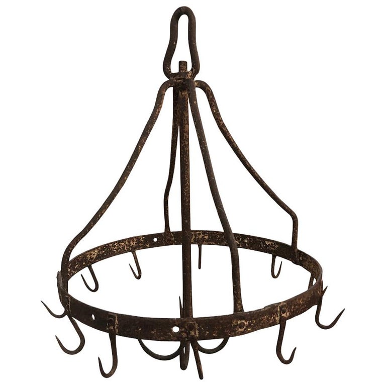 French 19th Century Iron Pot Rack at 1stDibs