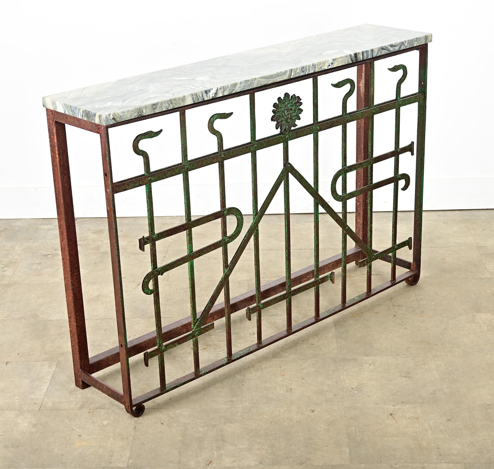 French 19th Century Iron Railing Console For Sale 8