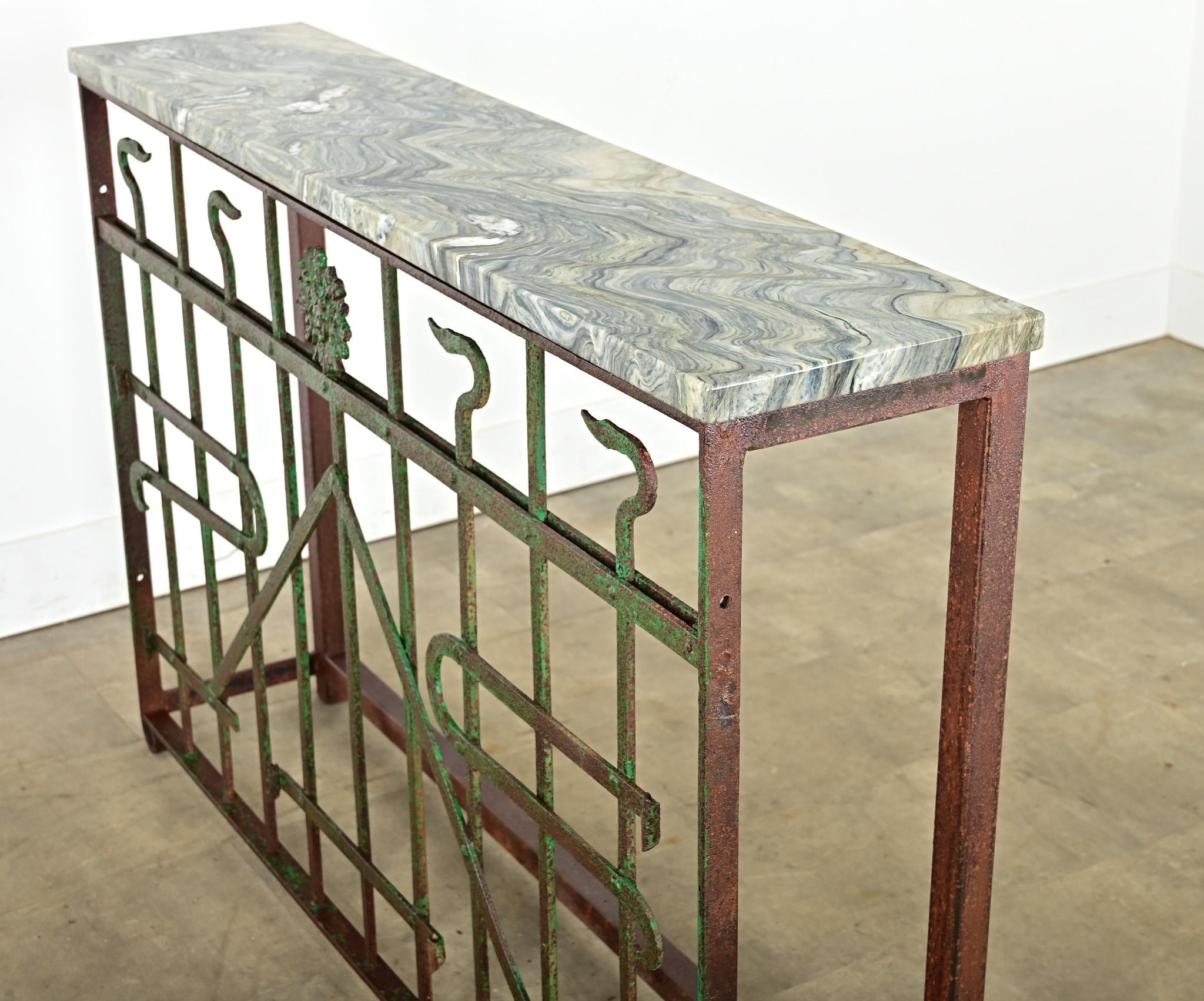 French 19th Century Iron Railing Console For Sale 9