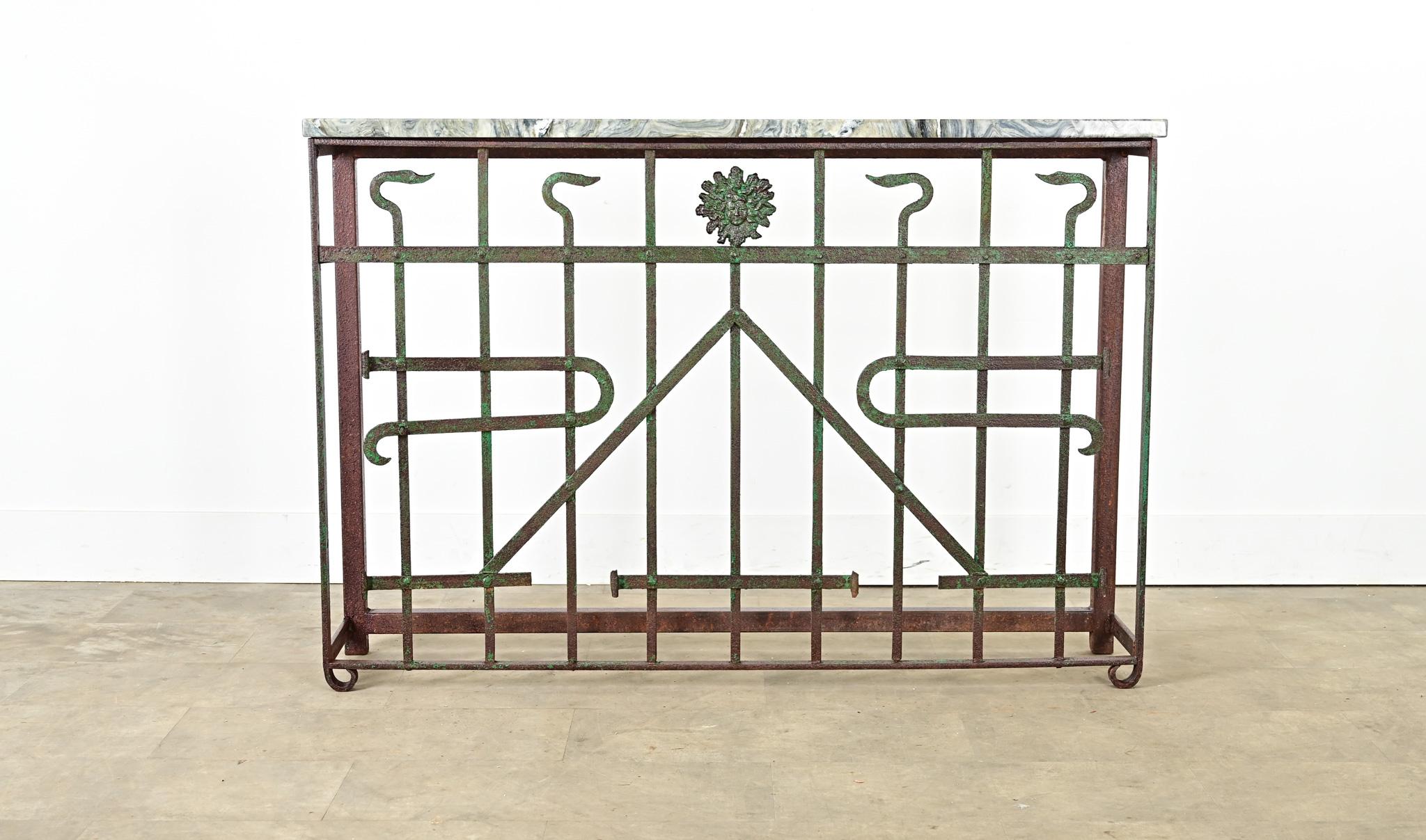 Beaux Arts French 19th Century Iron Railing Console For Sale