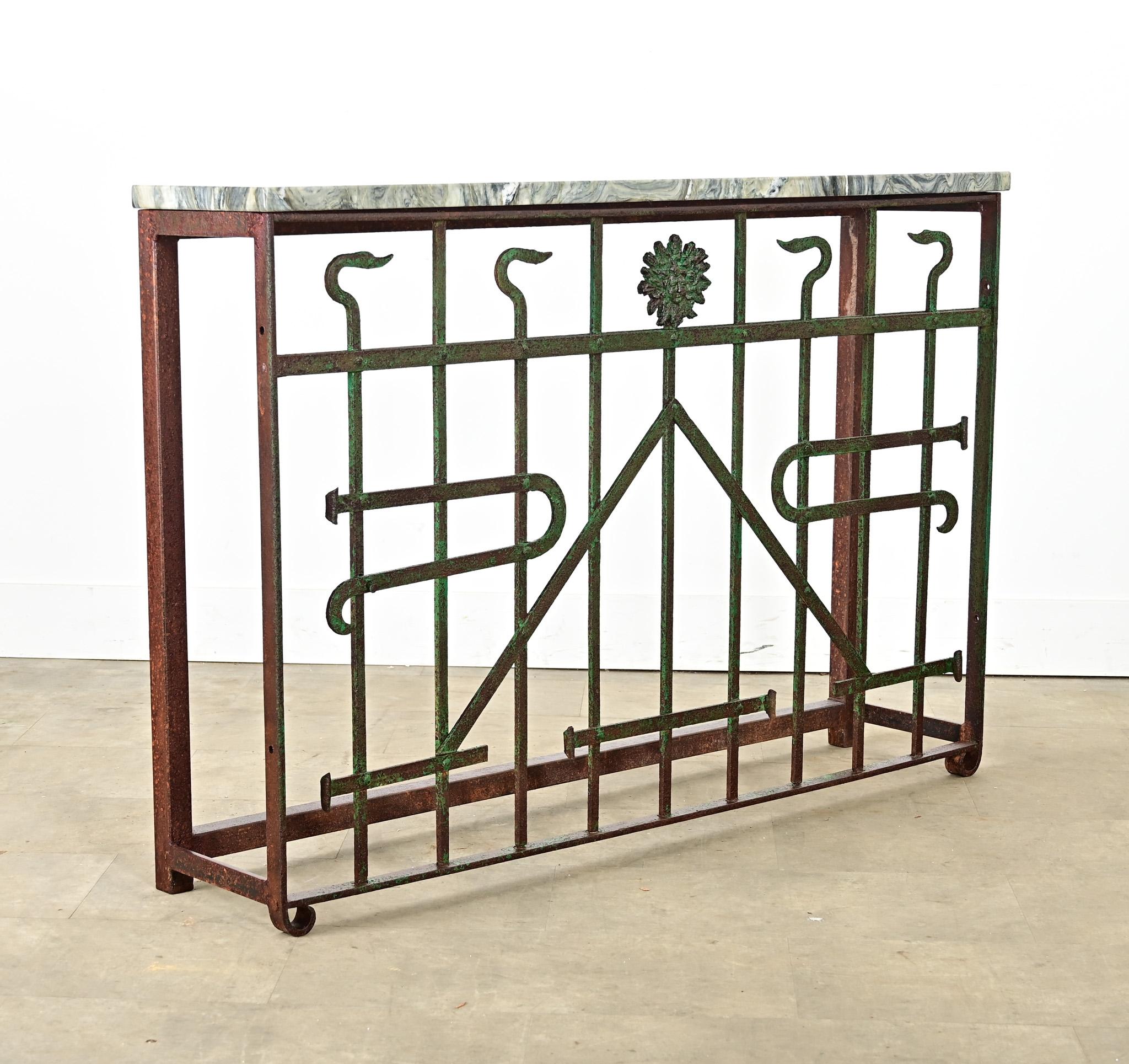 French 19th Century Iron Railing Console For Sale 1