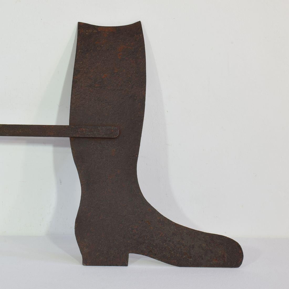 Forged French, 19th Century Iron Shoemakers Shop Sign For Sale