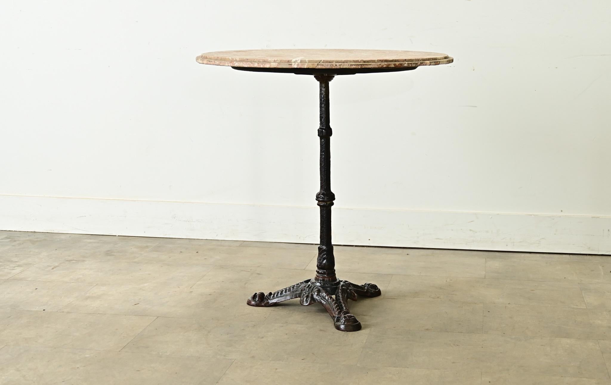 Französischer Bistrotisch aus Eisen und Stein aus dem 19. (Beaux Arts)