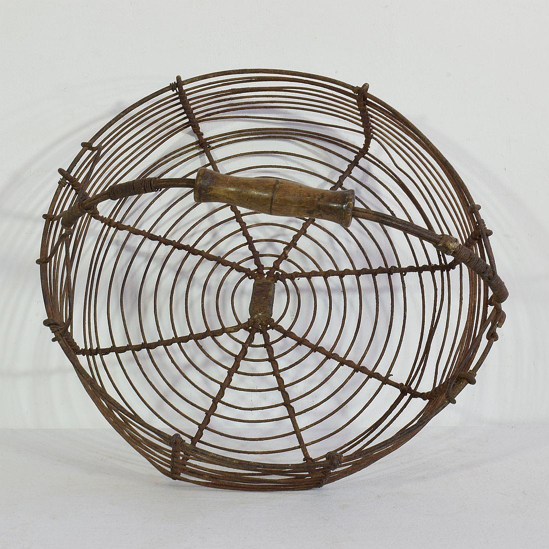 French 19th Century Iron Wirework Basket 5