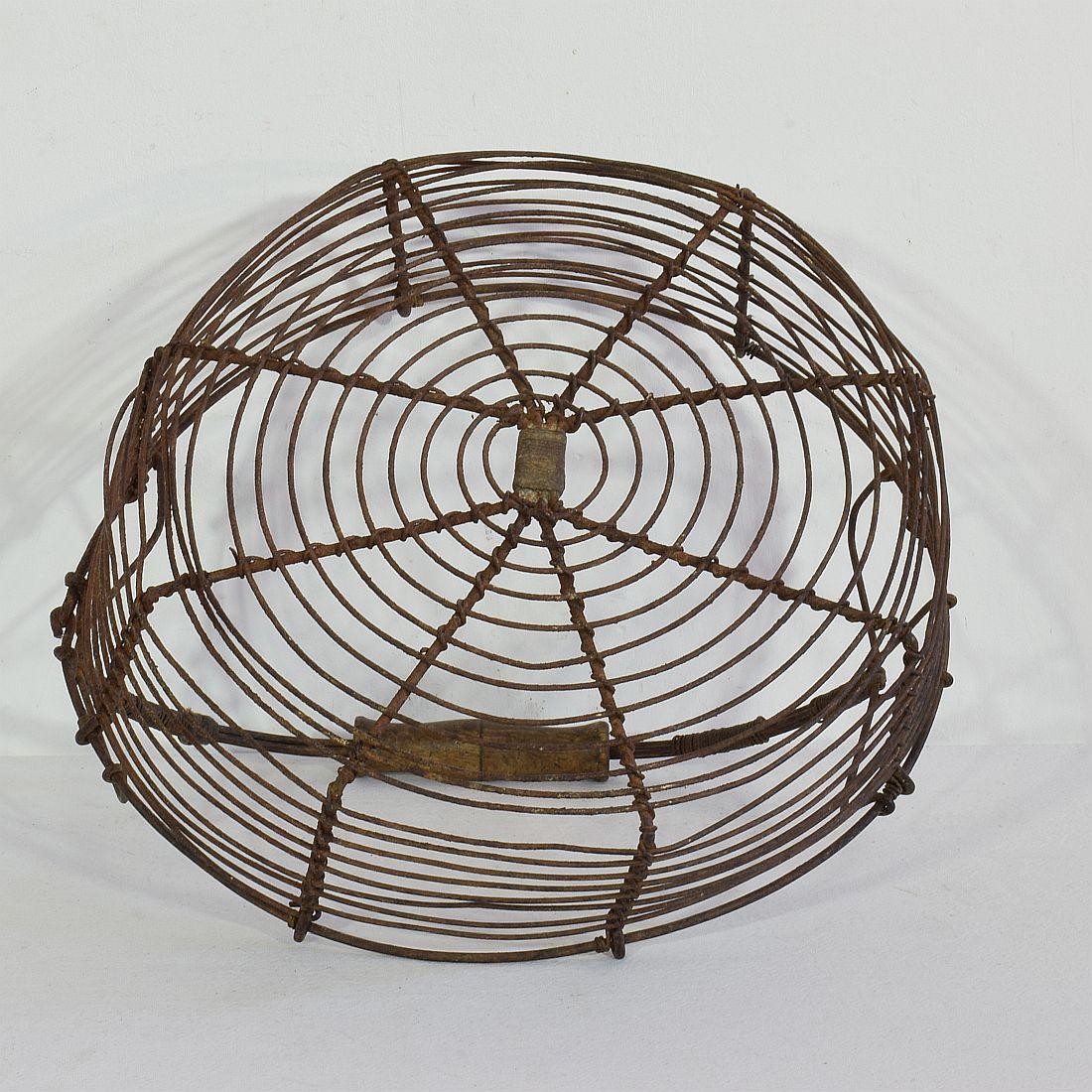 French 19th Century Iron Wirework Basket 6