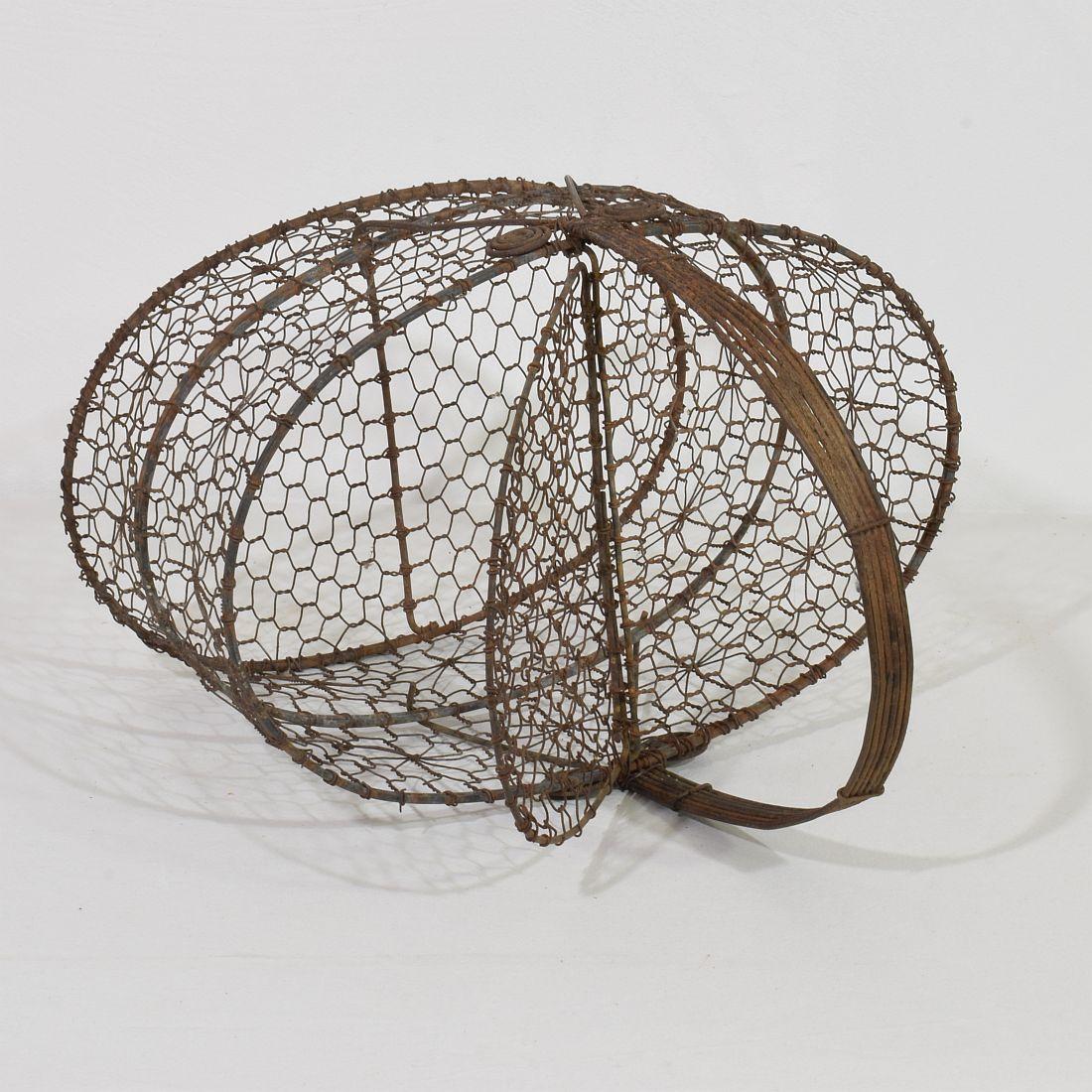 French 19th Century Iron Wirework Basket 7