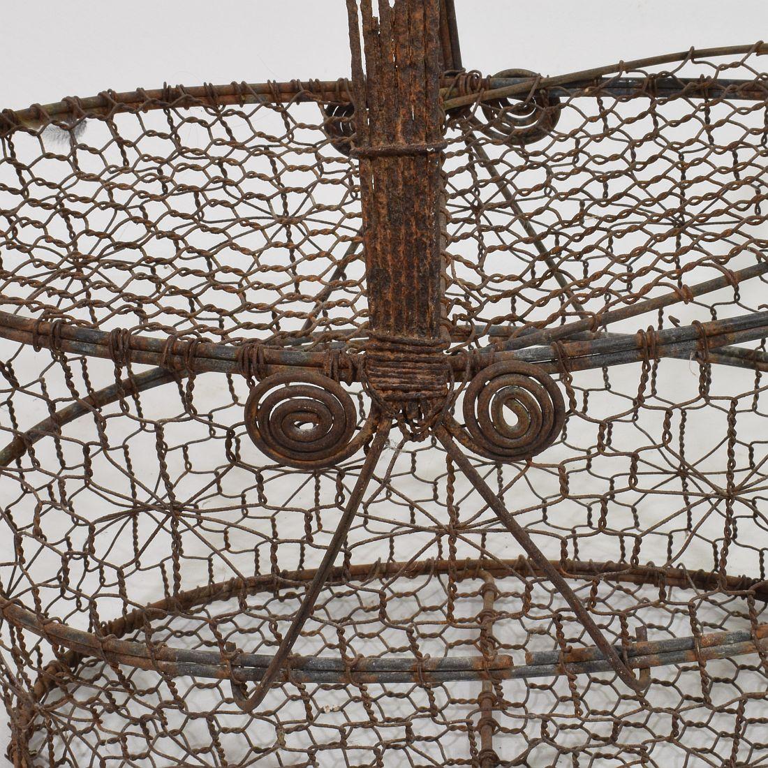 French 19th Century Iron Wirework Basket 9