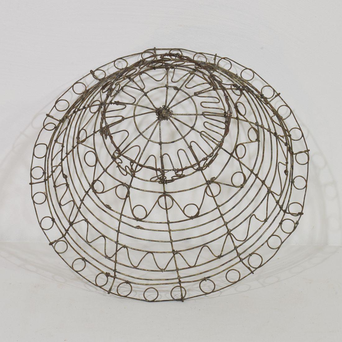 French 19th Century Iron Wirework Basket For Sale 10