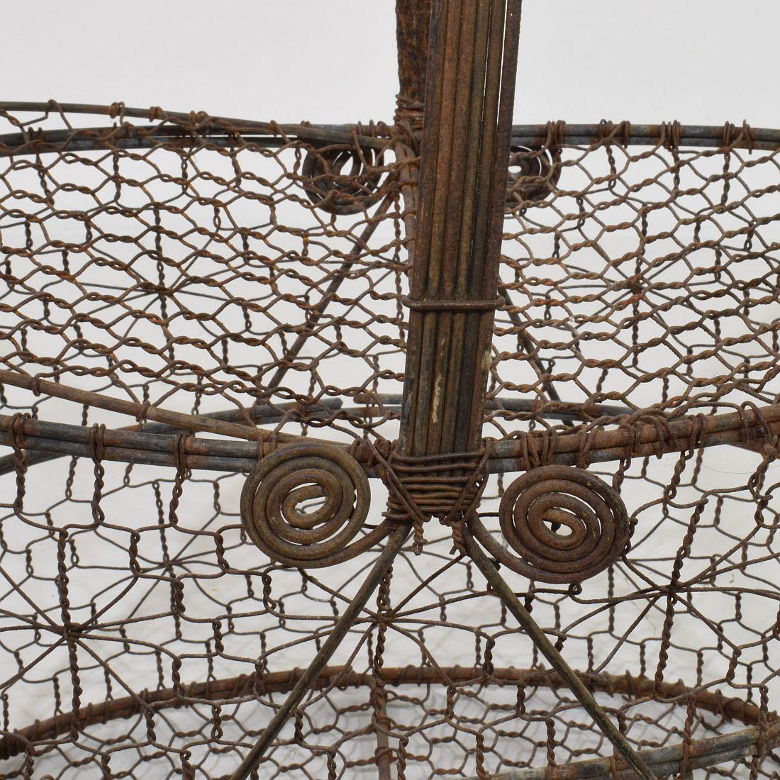 French 19th Century Iron Wirework Basket 10