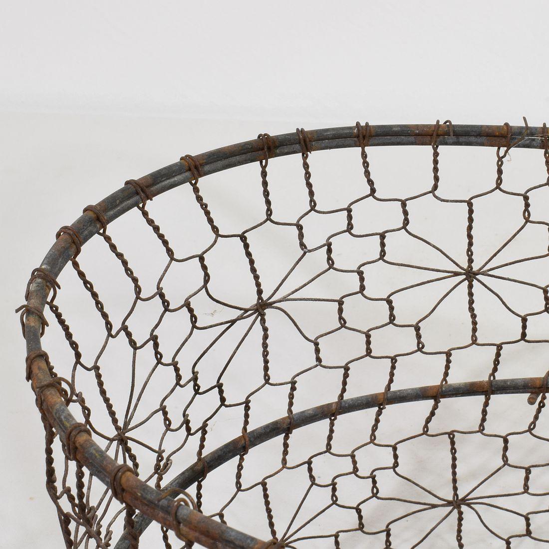 French 19th Century Iron Wirework Basket 11