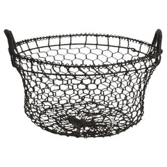 French 19th Century Iron Wirework Oyster Basket