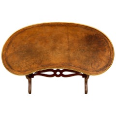 French 19th Century Kidney Shaped Mahogany Writing Table