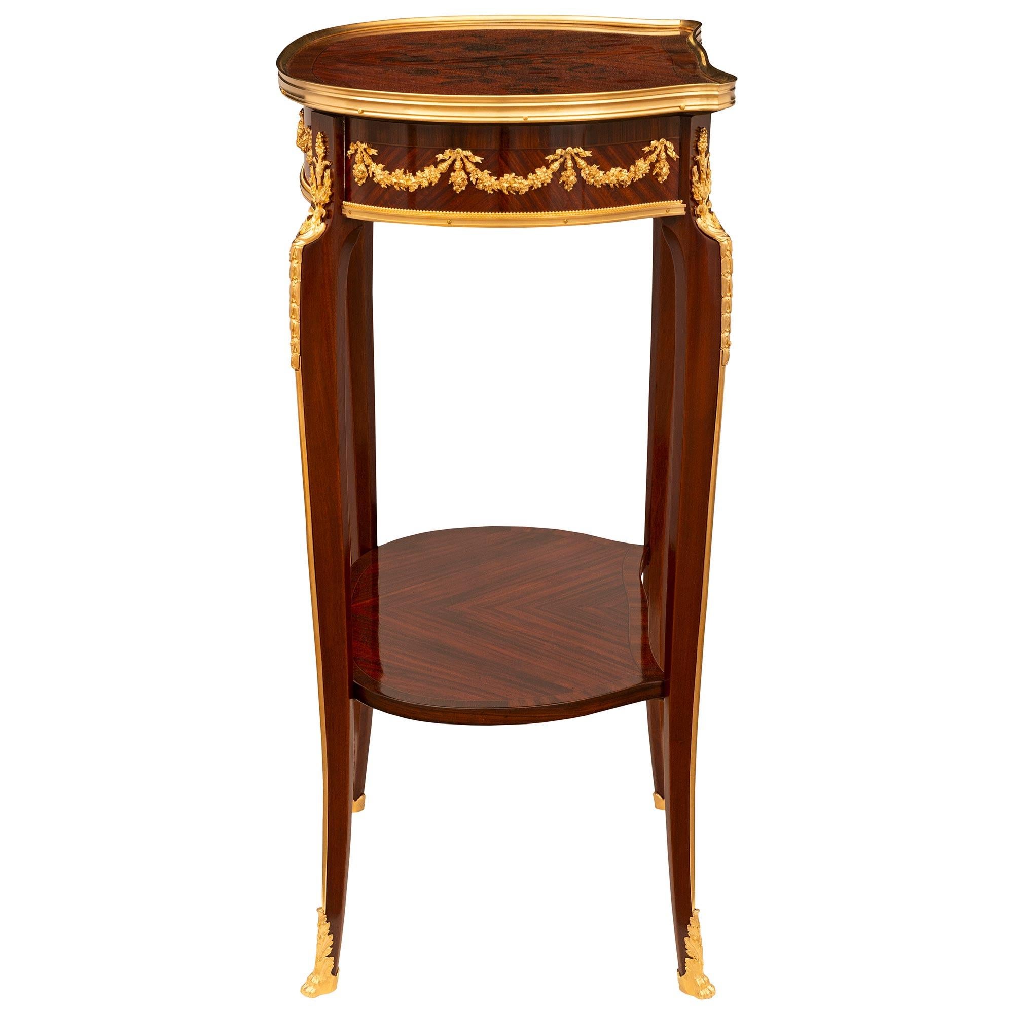 Table d'appoint en bois de roi et palissandre du XIXe siècle, à la manière d'A Link Bon état - En vente à West Palm Beach, FL